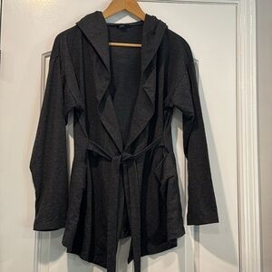 JONES NEW YORK BELTED DARK GRAY POCKETED CARDIGAN W/ BELT SIZE MEDIUM